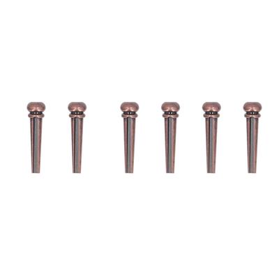 6PCS Guitar Bridge Pin Copper Acoustic Guitar Bridge Pins Peg Replacement for Repairing Bronze