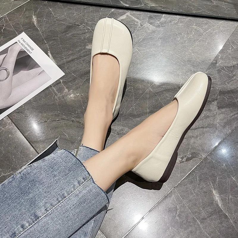 Flat Shoes Women Casual Slip-on Shallow Walking Shoes Ladies Flats Comfortable Loafers Woman Mom Footwear Zapatos De Mujer 2024