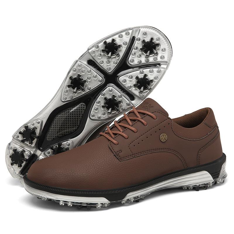 New golf shoes men's British wind fixed nails waterproof and non-slip integrated nails golf shoes batch