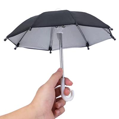 Cute Black Mini Umbrella with Smartphone Holder for and It Offers Sun Protection for Smartphones and Other Mobile Unfolded Includes Japanese Bicycles.