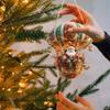2D Santa Hot Air Balloon Acrylic Christmas Decorations Fantasy Indoor Decoration Sunlight Catching Art Tabletop Scenery Ornament