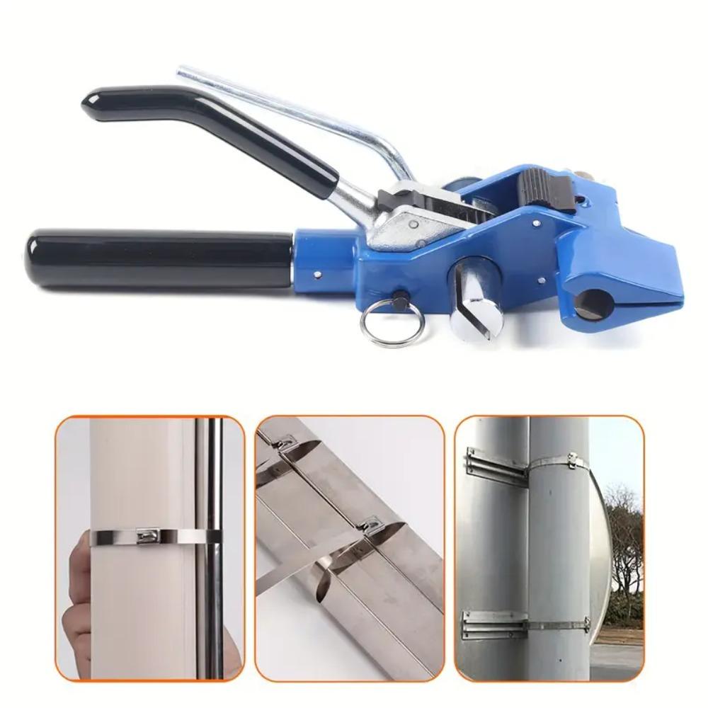 Stainless Steel Zip Tie Gun with Ratchet Mechanism for Secure Cable Ties Packing