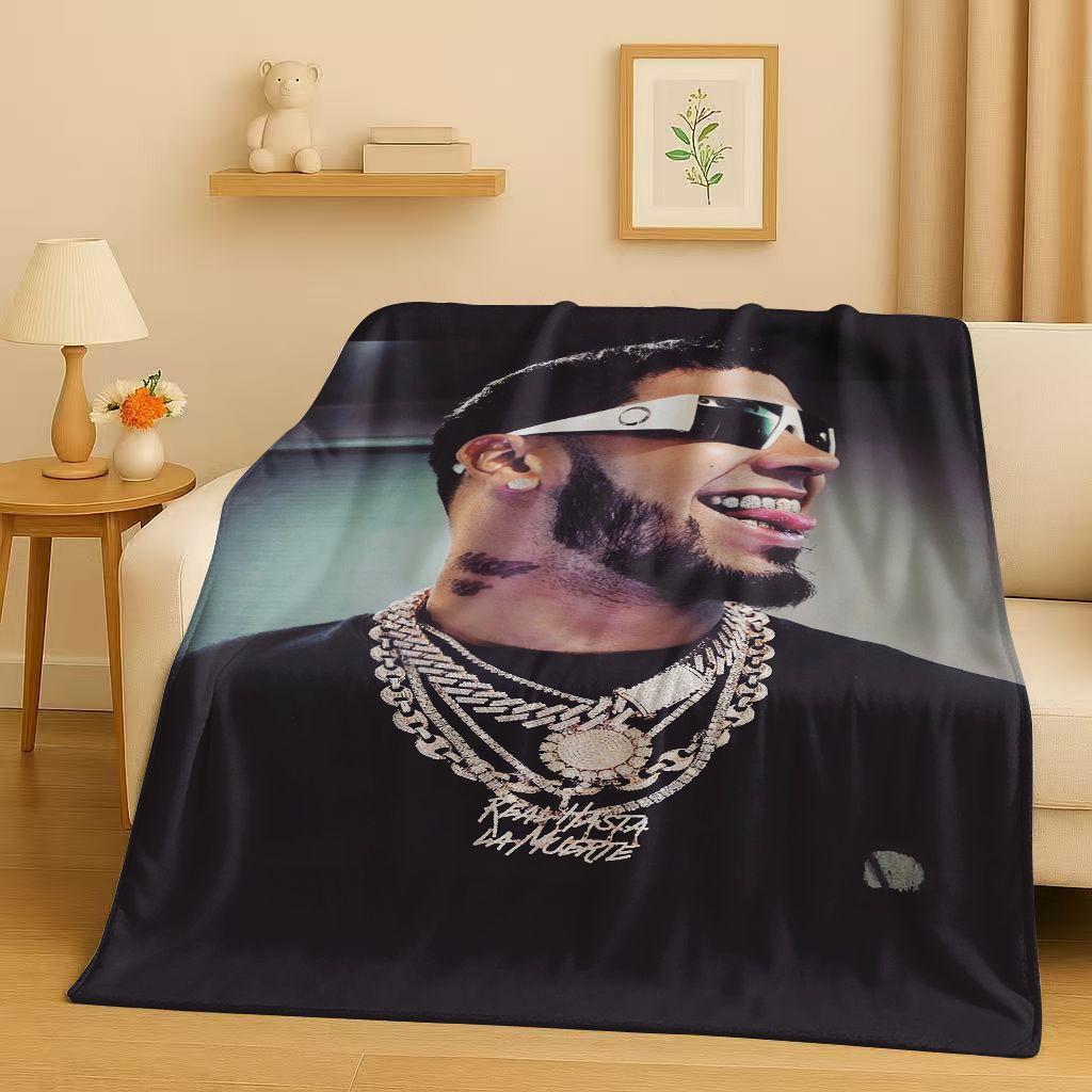 3D Anuel AA Real Hasta La Muerte Rapper Flannel Blanket,Ultra Soft Warm Plush Throw for Home Bedroom Bed Sofa Cover Kids Picnic
