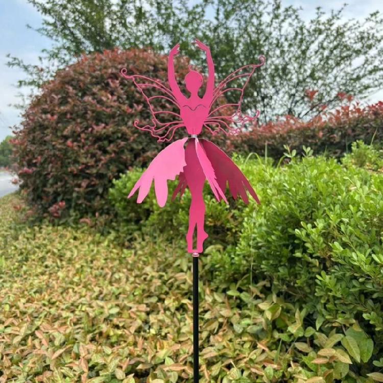 Blumenfee Windspiele Gartenstatue Metall Fee Ballerinen Hofdekorationen