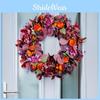 Faux Plants Green Flower Wreath Door Hanging Ornament For Garden Decor Wedding