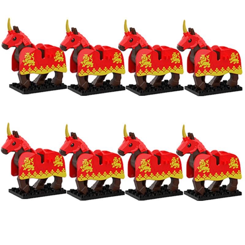 MOC Medieval Military Building Blocks Cavalry Regiment Knight Horse Animal Accessories Set Mini Bricks Buy Goods Boy Toy Gift