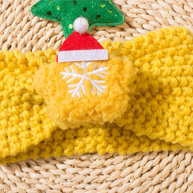 Christmas Children's Headband New Knitted Baby Wool Headband Cute Solid Color Baby Headgear Autumn and Winter