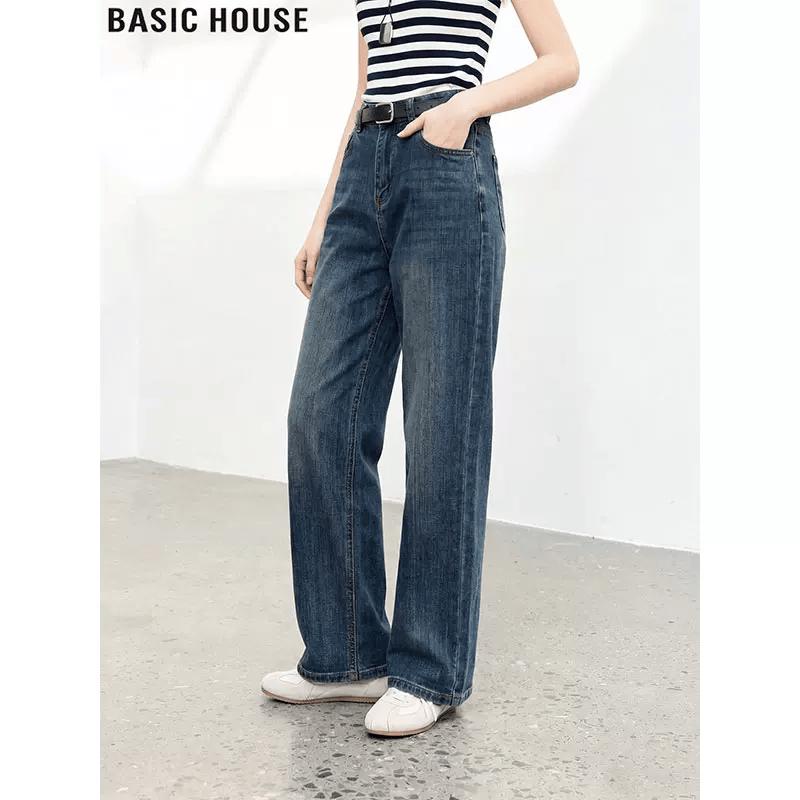 Basic House Women s Vintage High-Waist Wide-Leg Jeans 2XL