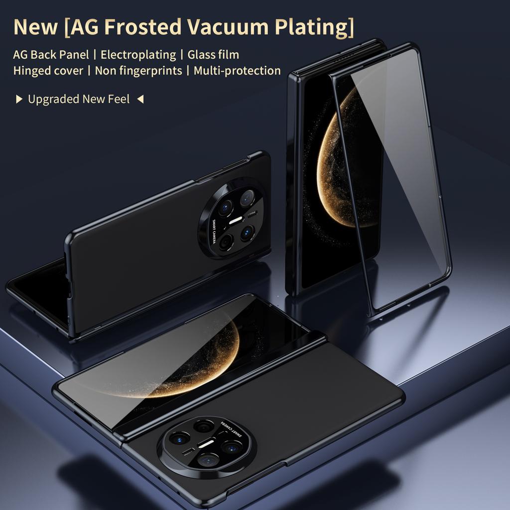 For Huawei Mate X6 AG Matte Vacuum Plating Hinge Full Protective Glass Front Film Drop Resistant Phone Case