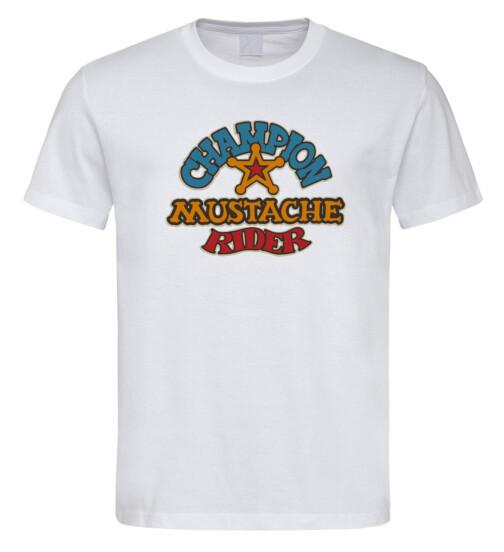 Champion Mustache Rider T Shirt 1081 Rodeo Sheriff Badge Rude Saucy Moustache