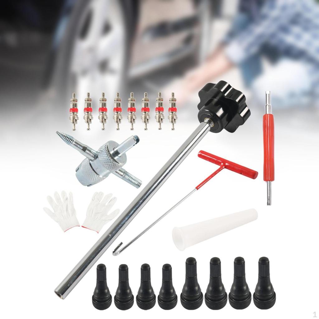 Quick Change Tire Valve Tool Kit Directly Replace High Reliability Sturdy Universal Stem