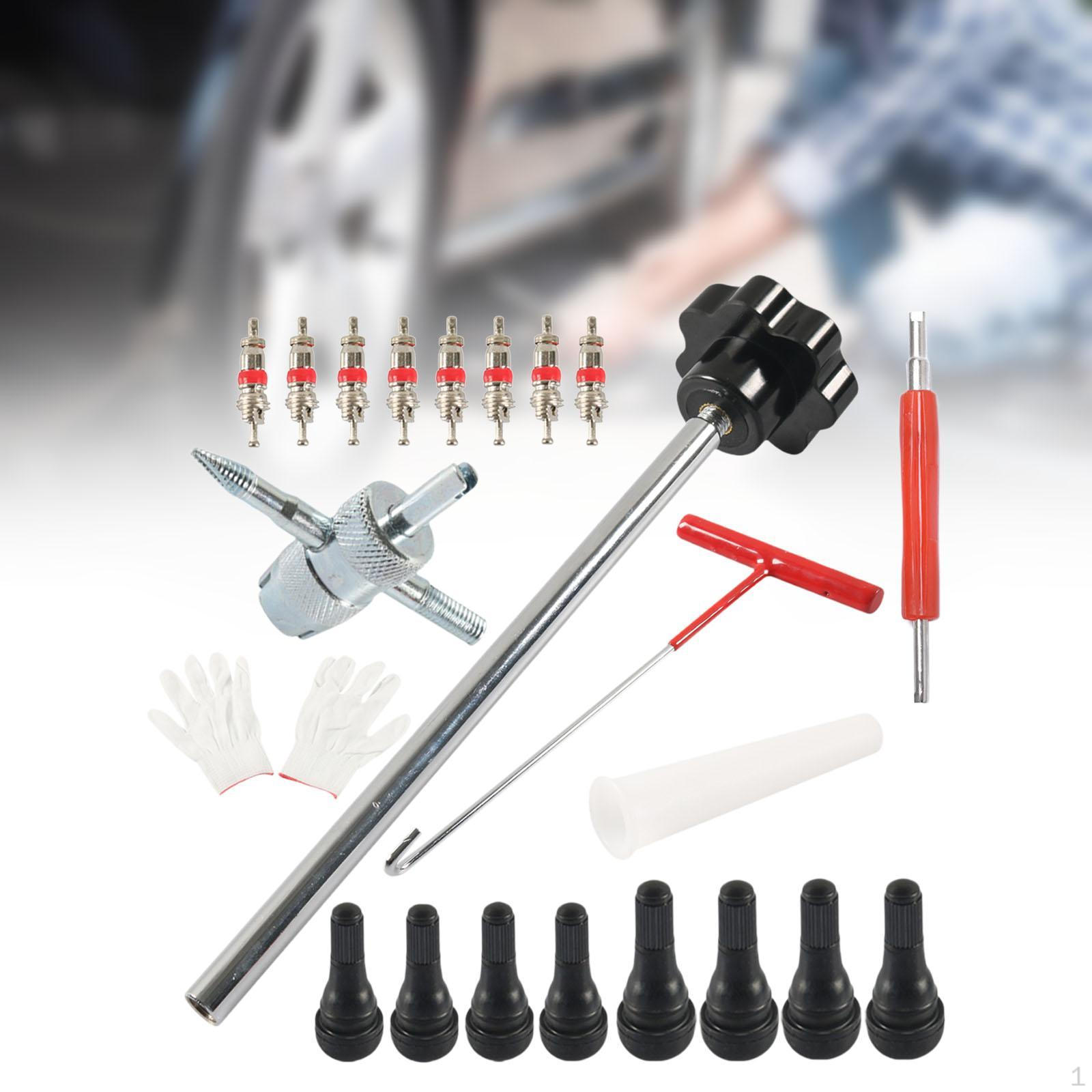 

Набор инструментов для быстрой замены вентиля шины, прямая замена высоконадежного прочного универсального штока Black 22 Pieces