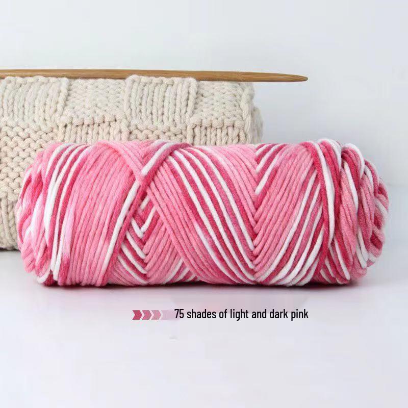 8-Strand Cotton Wool Yarn for Scarf DIY - Thick, Soft Thread with Silk Elements