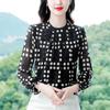 Women's Autumn 2024 Polka Dot Chiffon Blouse: Chic, Age-Reducing, Loose Fit French Top