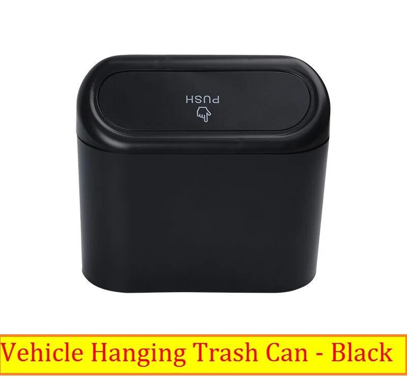 

1 Pcs Car Push Trash Can Car Dust-proof Storage Box Hanging Organizer Multi-functional Garbage Bag Folding Storage Car Supplies чорний