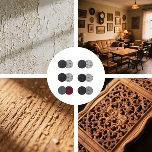 Set of 30 Round Waterproof Sandpapers (5 sheets each of #800, #1000, #1200, #1500, #2000, and #2500) with Velcro Closure for Polishing Metal, Painted,