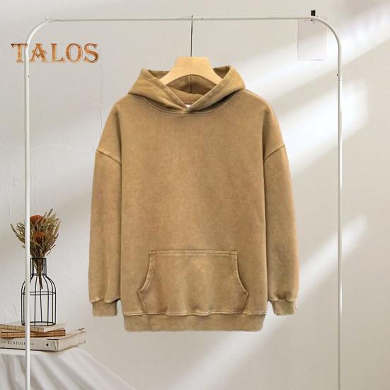 Winter Couple Hoodie Washed Retro Loose Hooded Pullover Long Sleeve Unisex Top Elastic Cuffs Thick Fall Spring Hoodie