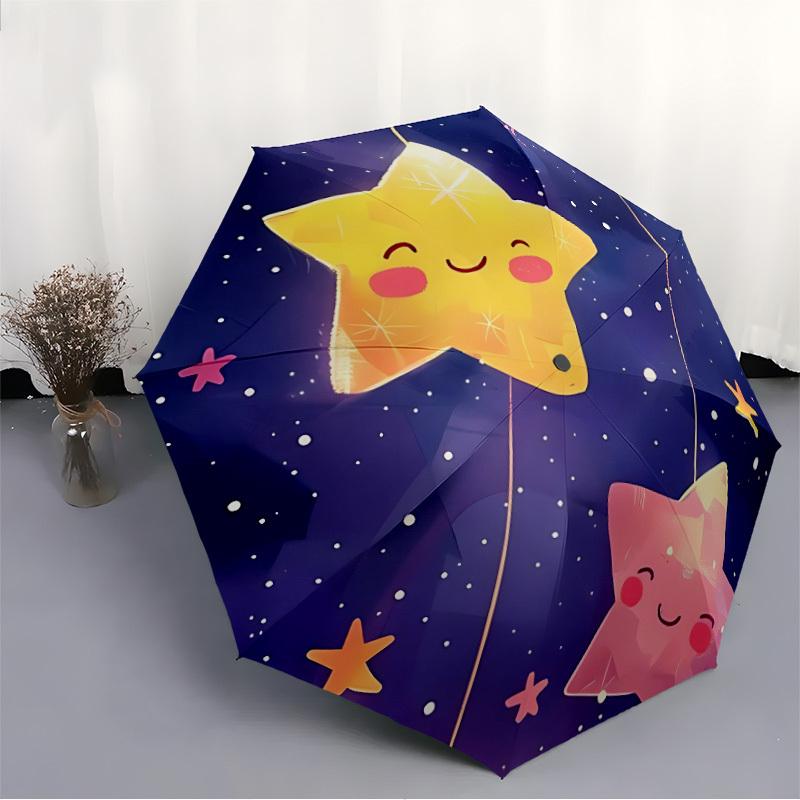 1pc Starry Night Automatic Open/Close Umbrella Compact Folding Umbrella, All-Season Portable Umbrella for Women/Men F1124049