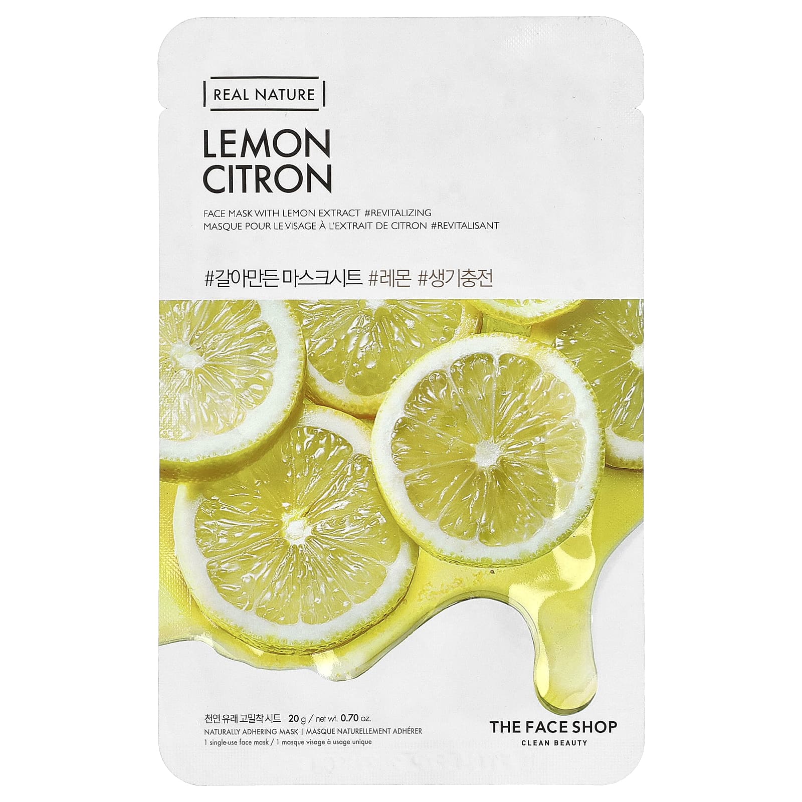

The Face Shop, Real Nature, Beauty Face Mask, Lemon, 1 Sheet, 20g (0.70oz)