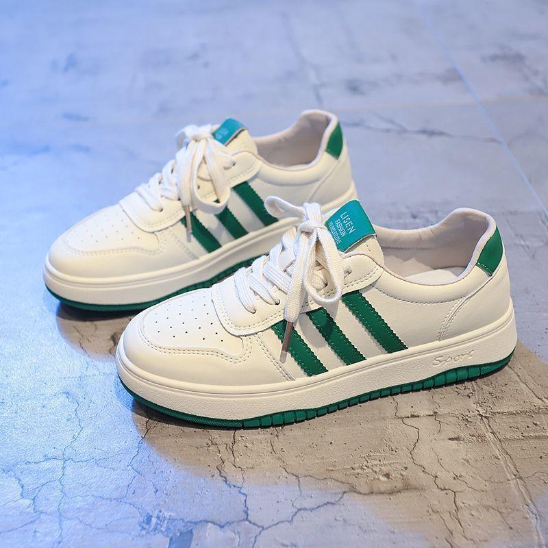 

Легкие и дышащие маленькие белые туфли женские универсальные весенне-осенние на плоской подошве популярные студенческие повседневные спортивные туфли с мягкой основной стелькой 40