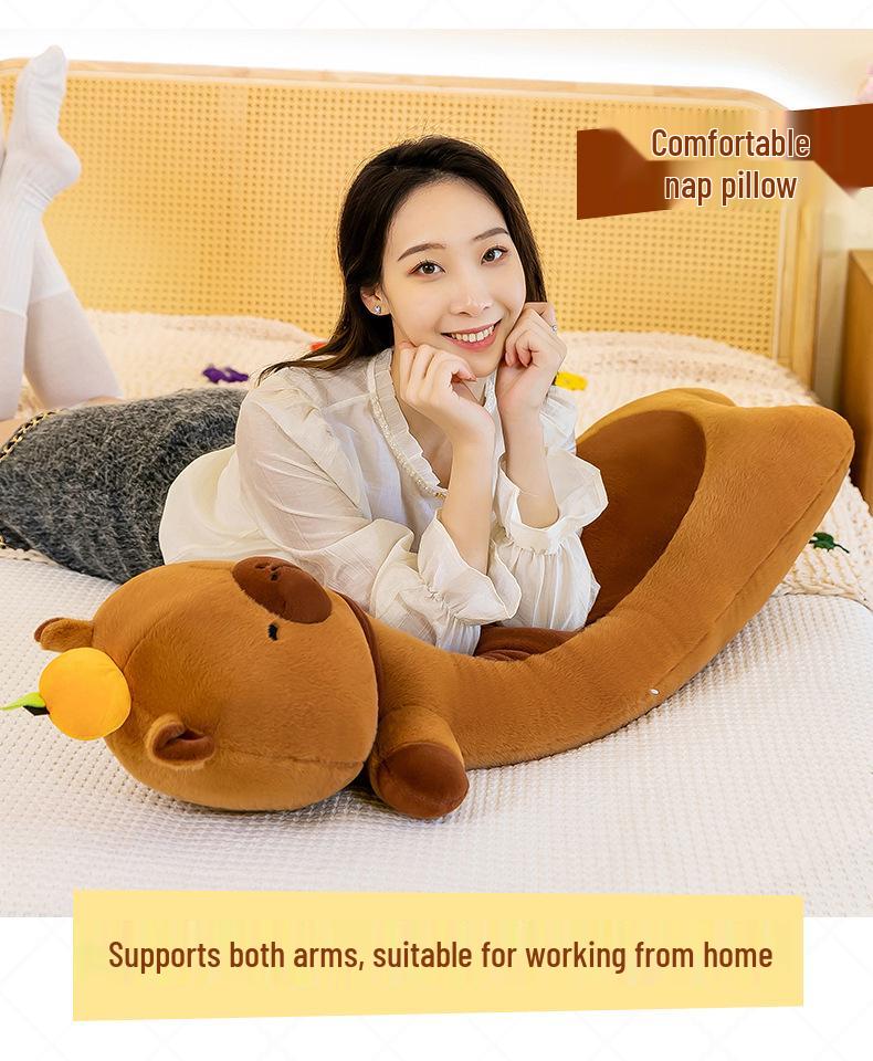 Capybara Plush Sleeping Pillow - Leg-Clamping Hug Toy