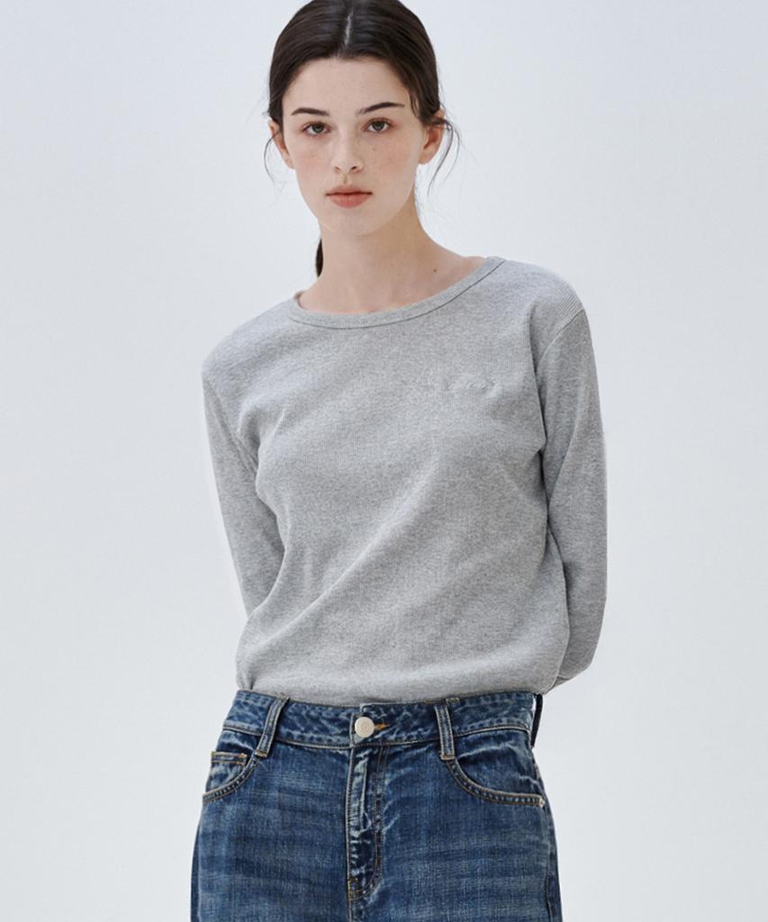 MALOUPE 5116 Ribbed Slim T-Shirt (Gray)