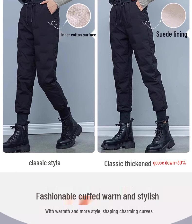 2025 Women's Extreme Cold Goose Down Pants - Winter Cotton Outerwear for -40°C Snow
