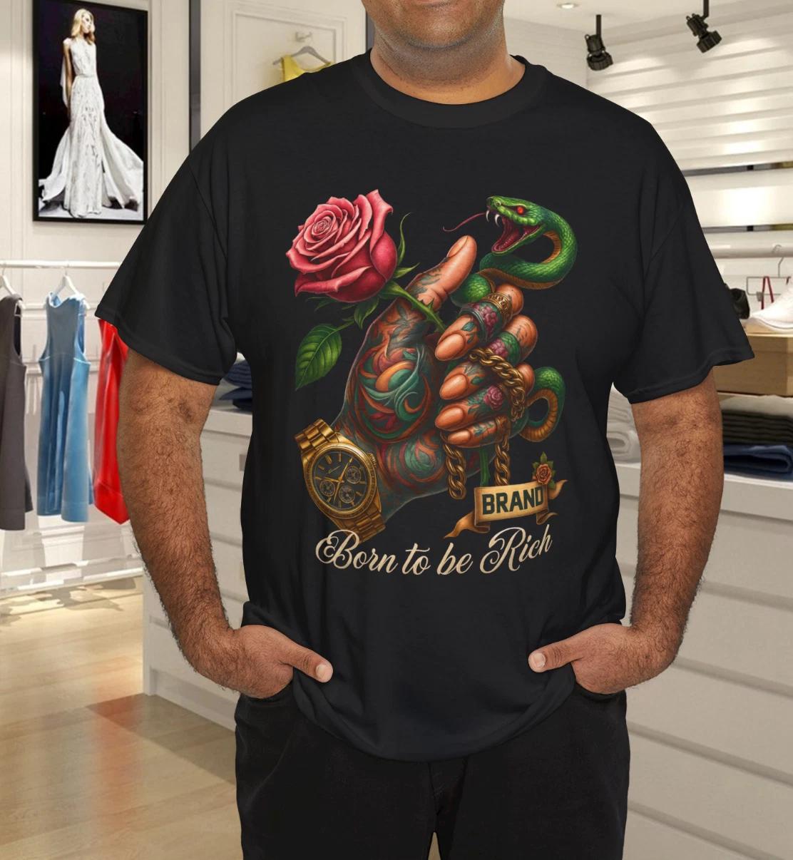 Tattooed hand with rose and snake T-Shirt S