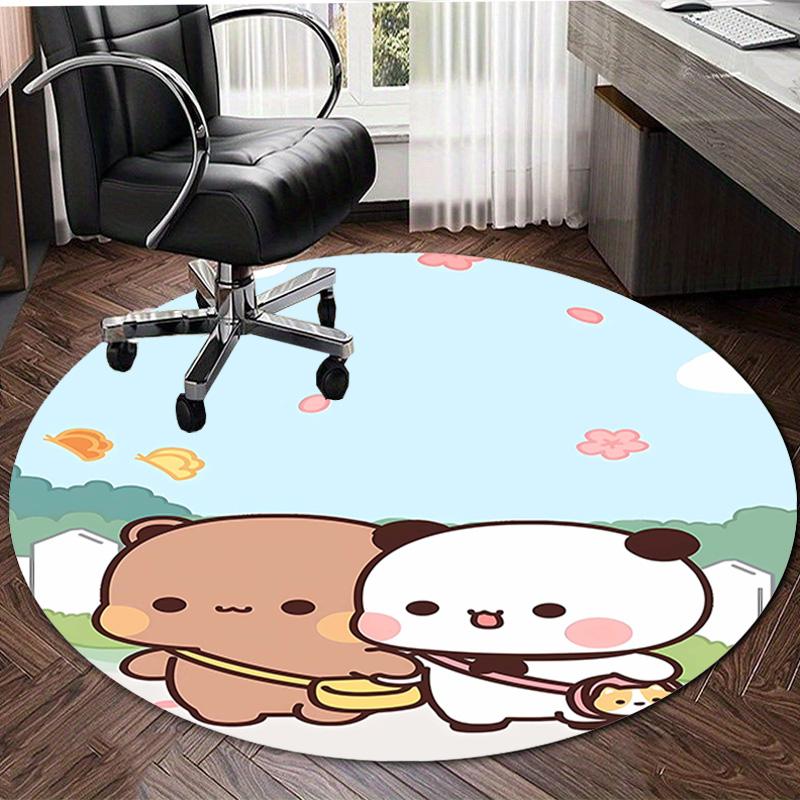 1pc Yier BuBu Bear1 Design Printed Area Round Carpet for Bedroom Living Room Home Decor Rugs Mat Non Slip Mat Rug for Bedside