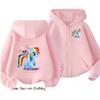 Little Girls Hoodie Zip Up Cute Pony Girls Fall Hooded Jacket Zip Little Pony Autumn Pullover Casual Hoodie Size 100-160