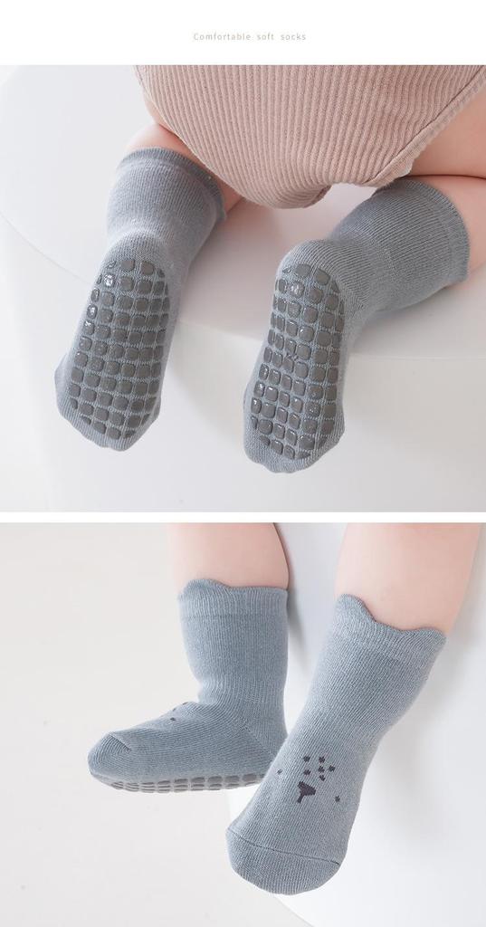 SKARPETKI ANTYPOŚLIZGOWE NIEMOWLĘCE SKARPETKI BAWEŁNIANE 6m+ ZESTAW 5 PAR