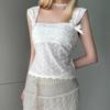Süßes und Sanftes Jacquard Unterhemd Damen Schleifenband Eng Anliegend Seitenreißverschluss Camisole Kleiner Weste