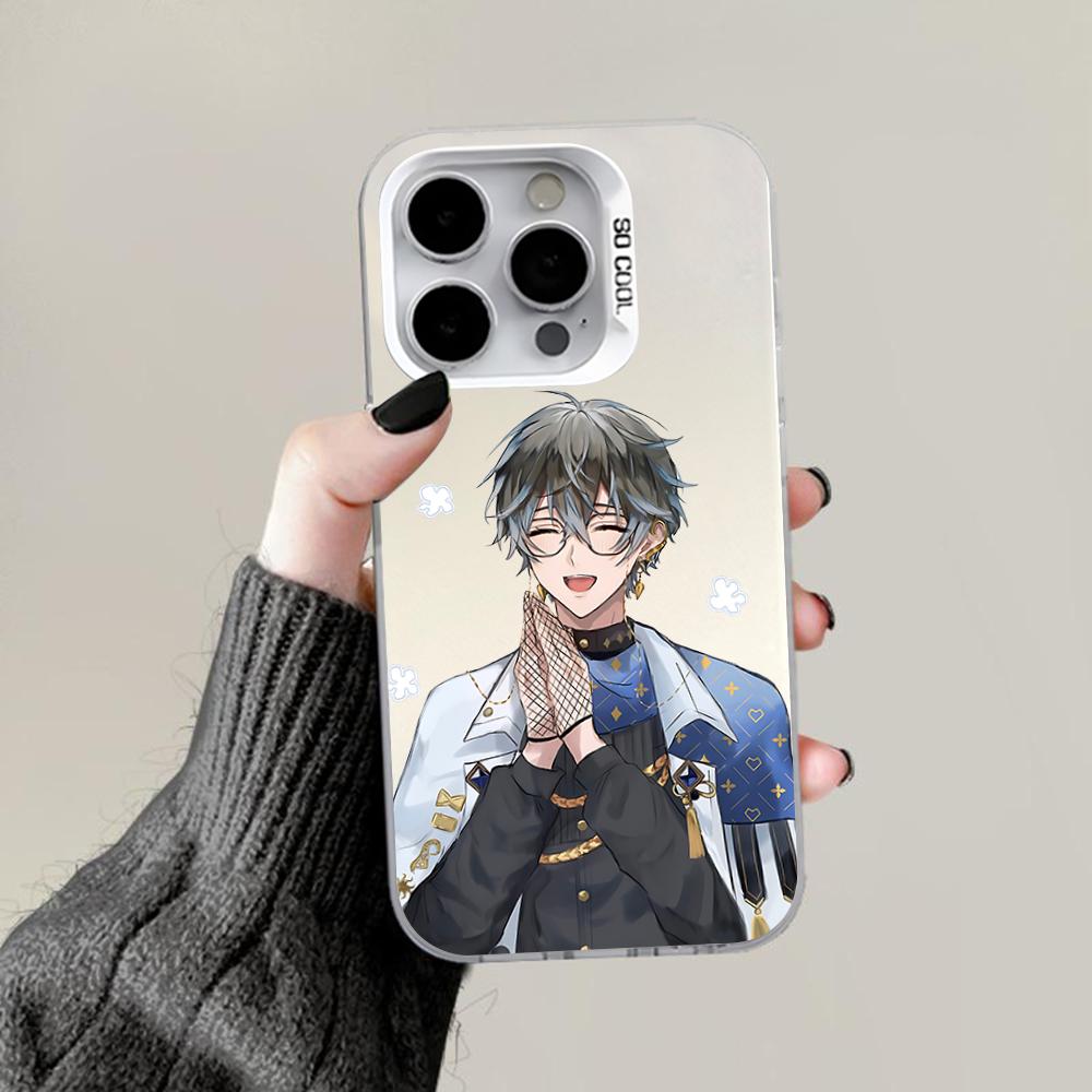 Ike Eveland N-NIJISANJIS Phone Case For iPhone 16,15,14,13,12,11,Pro,Max,Plus,Mini,XS,SE Anti Fall Gray White Matte Hard Bumper