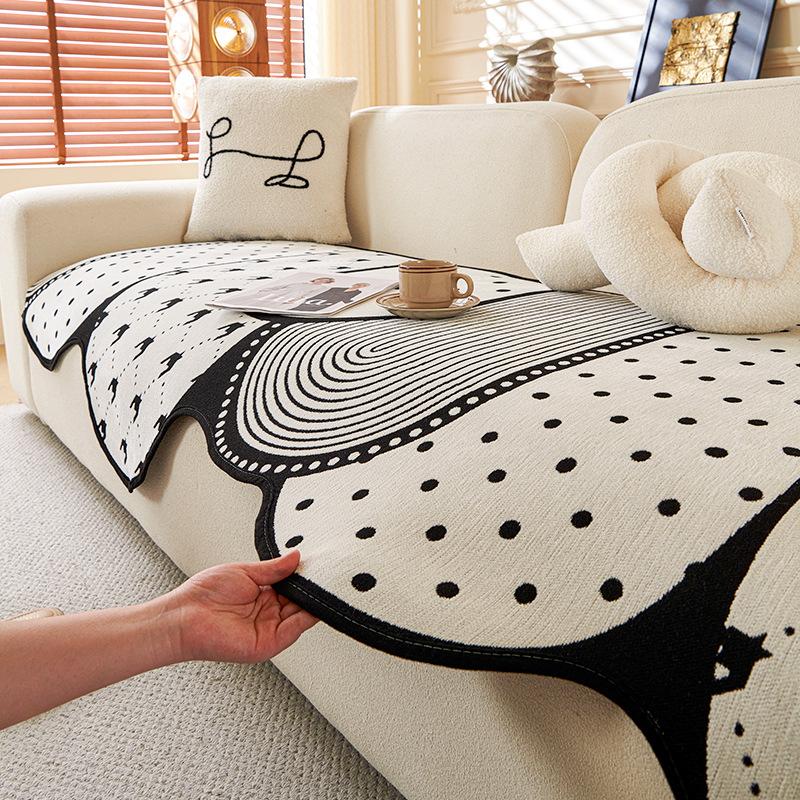 Irregular sofa seat cushion autumn and winter model, modern light luxury fixed non-slip high-end seat cushion cover cloth, universal model