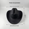 Spring & Autumn Wide Brim Jazz Hat with Sun Protection and Leather Belt - Bull Head Design, Denim Fabric