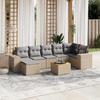 VidaXL Garden Lounge Set with Cushions 8 Pcs, Patio Sofas, Patio Furniture Set, Outdoor Furniture, Beige 3225555