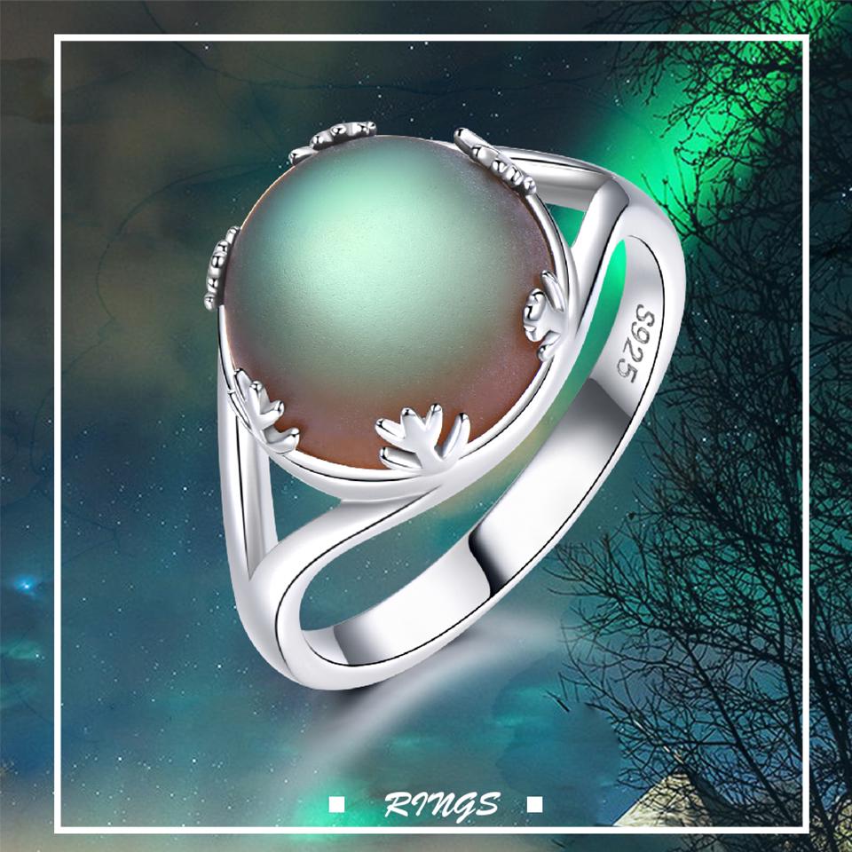 

UMCHO Aurora красочные кольца с драгоценными камнями из настоящего стерлингового серебра 925 пробы для женщин с элегантностью 6