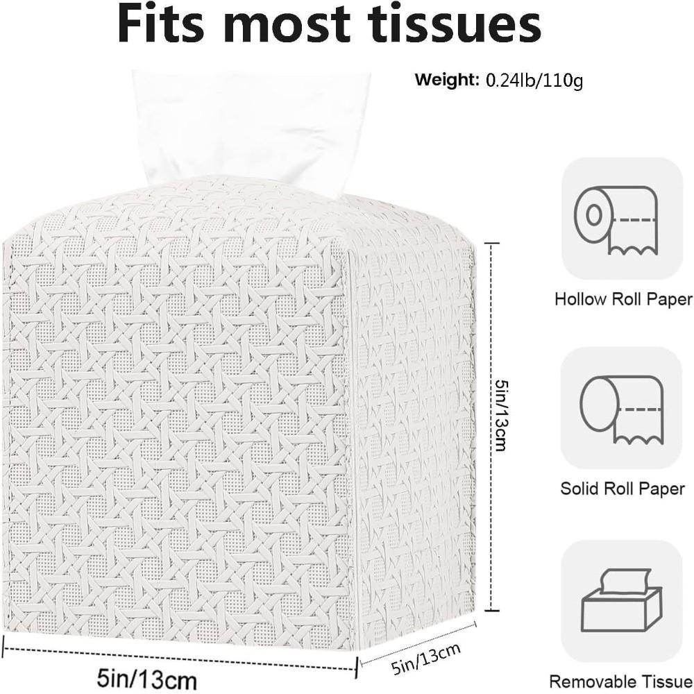 Large-Capacity Drawer Box PU Leather Foldable Tissue Box Modern Square Tissue Box  Car