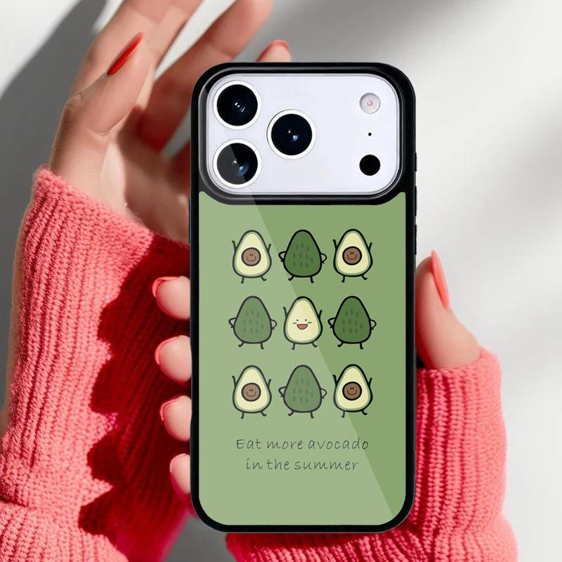 Cute Avocado Phone Case for iPhone 17 16 15 14 13 Pro Max Back Cover for 12 11 Pro Coque