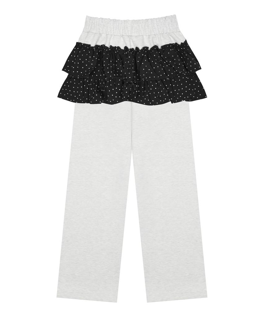 LUVISTRUE Im Pattern Frill Pants(Light Gray)