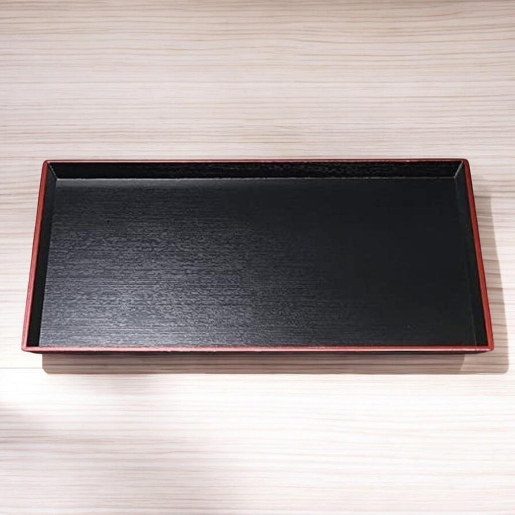 45cm Long Wood Grain Tray In Black or Made of Lacquerware Made In Dishwasher Safe J-kitchens Heat-Resistant (Tray) Red, Heat-Resistant (ABS Resin),