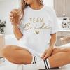 Team Bride Fun Letter T-shirt Women Short Sleeve Bachelorette Hen Party Shirt Casual EVJF Future Bride Tee Top Team Bride Tshirt