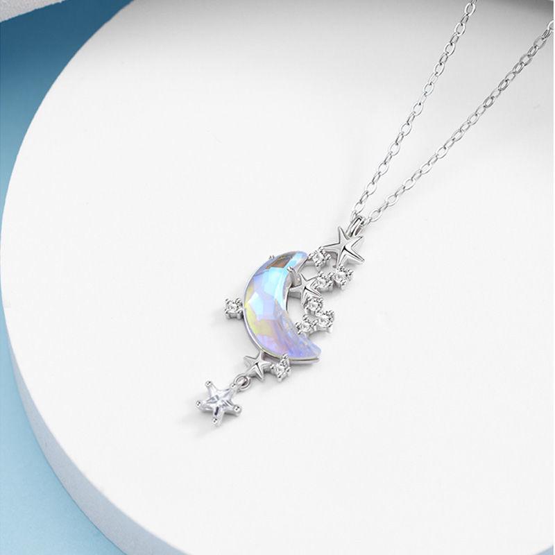 Galaxy Titanium Steel Moon Necklace: Elegant Women's Clavicle Chain with Versatile Celebrity Style