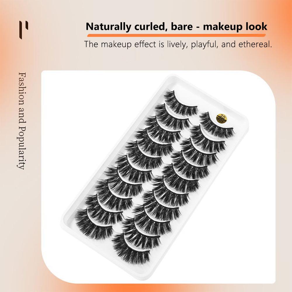 10 Pairs 3D Soft Mink Hair False Eyelashes Crisscross Thick Long Eye Lashes Women's Beauty