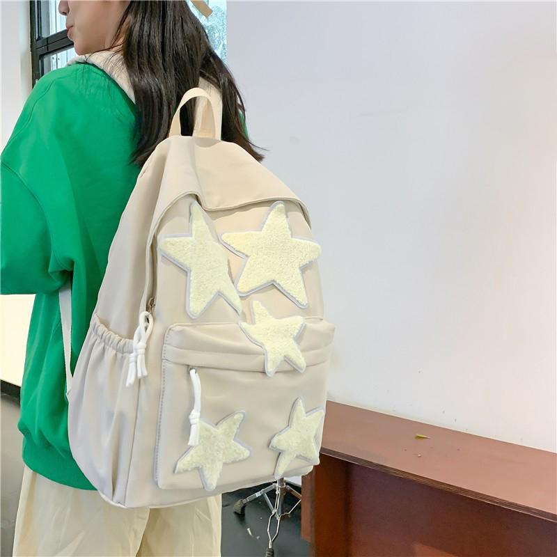 Women Backpack Large Capacity Nylon Casual Star Kawaii Back Pack Student Shoulder Bag Travel School Bags for Girls Bookbags