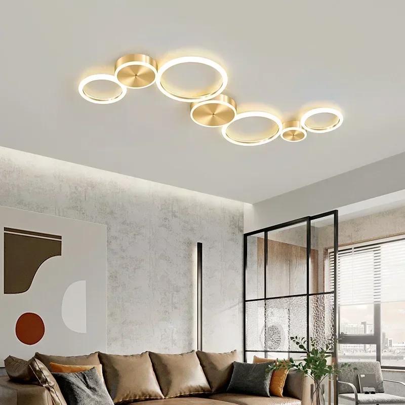 Modern minimalist LED ceiling light Nordic luxury gold ring light Living room dining room bedroom ceiling light Home decoration