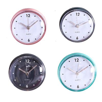 Waterproof Kitchen Mini Sucker Clock Art Battery Powered 3D Wall Watch Wall Clock Shower Clocks Home Decor
