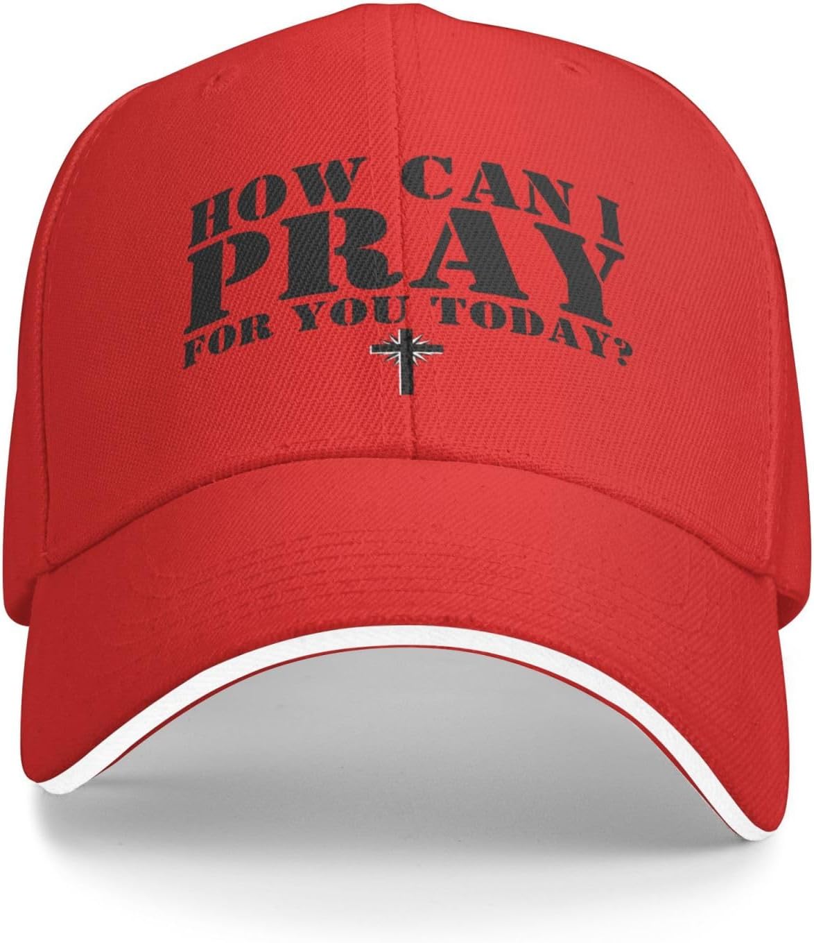 Как я могу молиться за вас сегодня Христианский Крест Бейсболка Полиэстер Регулируемая Унисекс Взрослый One Size