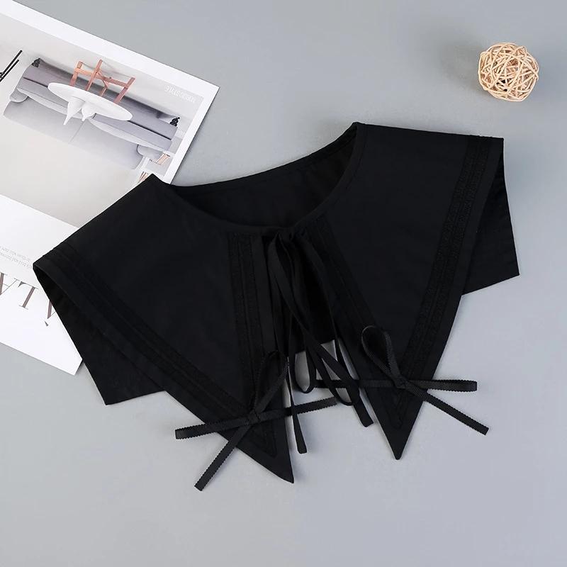 Koreansk Stor Revers Avtakbar Krage for Kvinner Genser Topp Falsk Krage Sjal Skuldersjal Dekor Falske Krager Slips