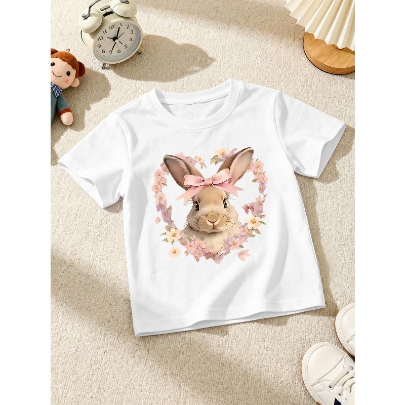 European sizes Trendy Casual Short-Sleeve T-Shirt for Girls 110 белый